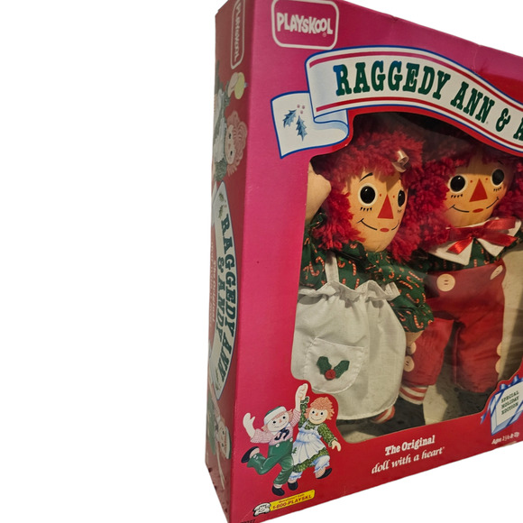 Vintage 1990 Playskool Collectors Raggedy Ann & Andy Special Holiday Edition NIB - Picture 4 of 11